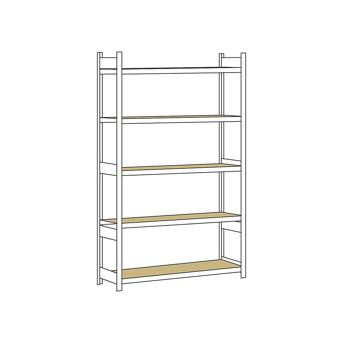 Wide span shelf unit, with moulded chipboard, height 3000 mm – SCHULTE, width 1500 mm, standard shelf unit, depth 600 mm