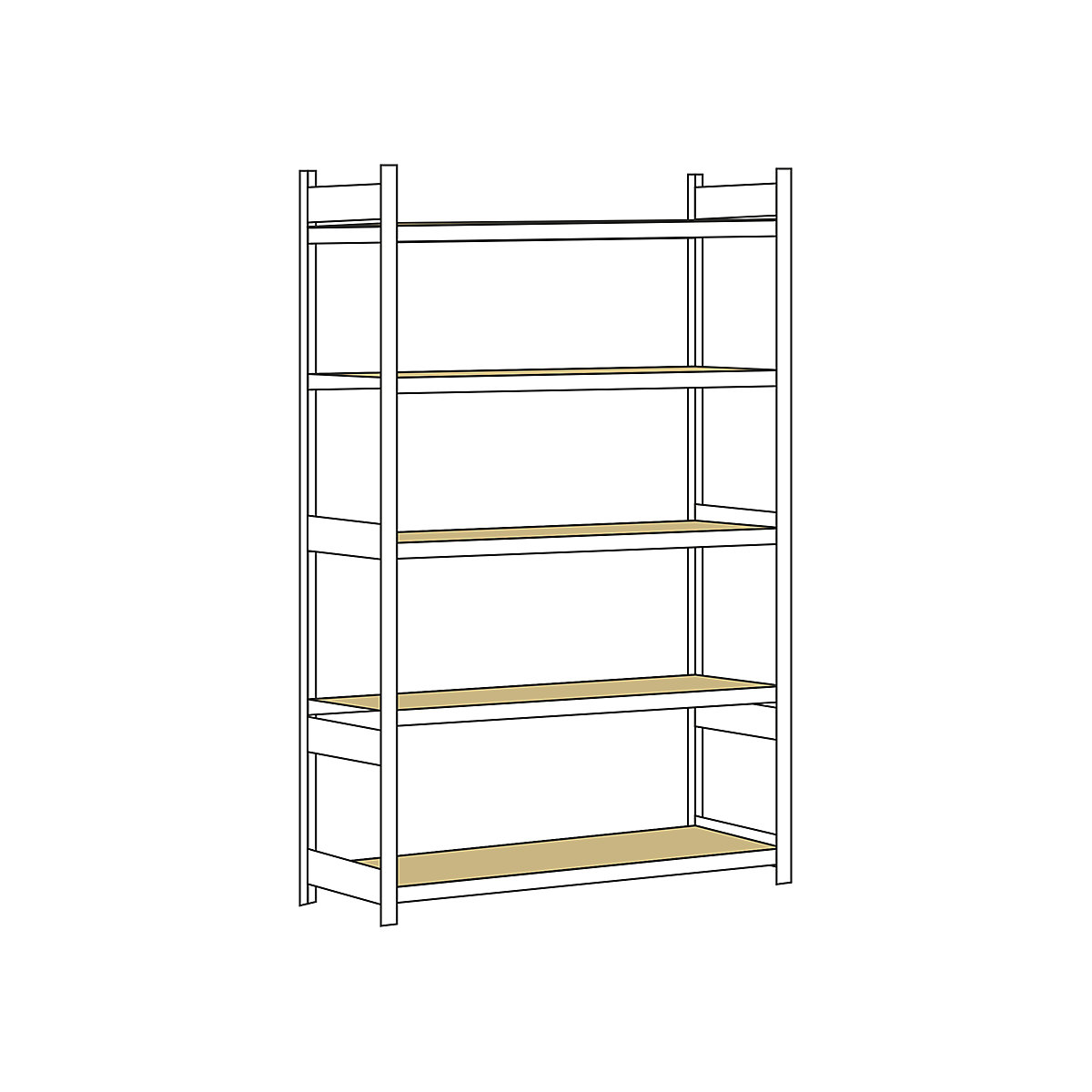 Wide span shelf unit, with moulded chipboard, height 3000 mm – SCHULTE, width 1500 mm, standard shelf unit, depth 800 mm