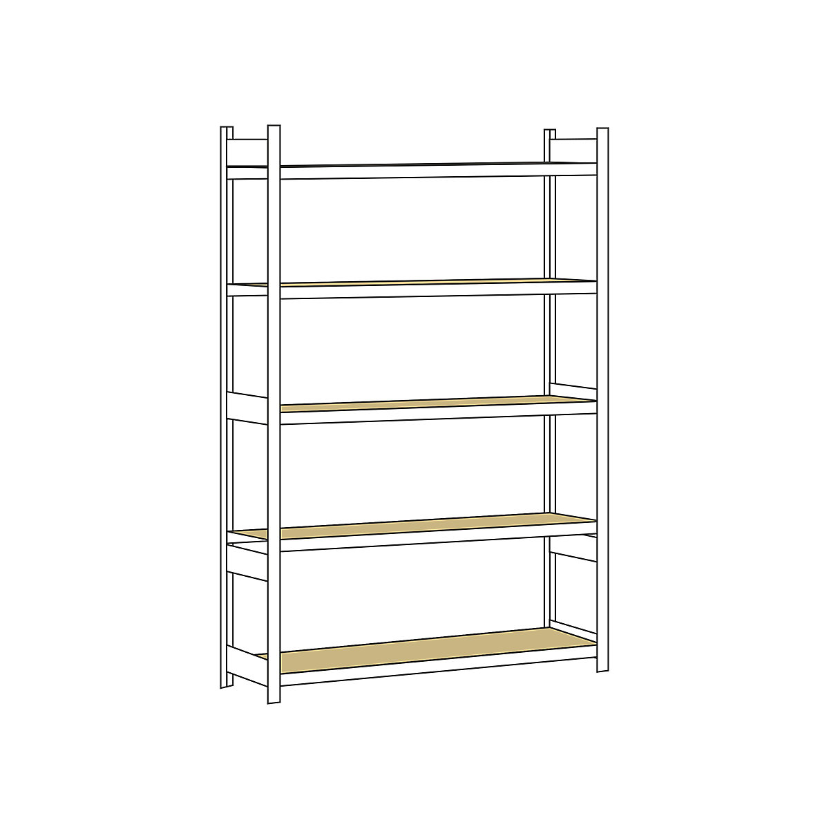Wide span shelf unit, with moulded chipboard, height 3000 mm – SCHULTE, width 2000 mm, standard shelf unit, depth 600 mm