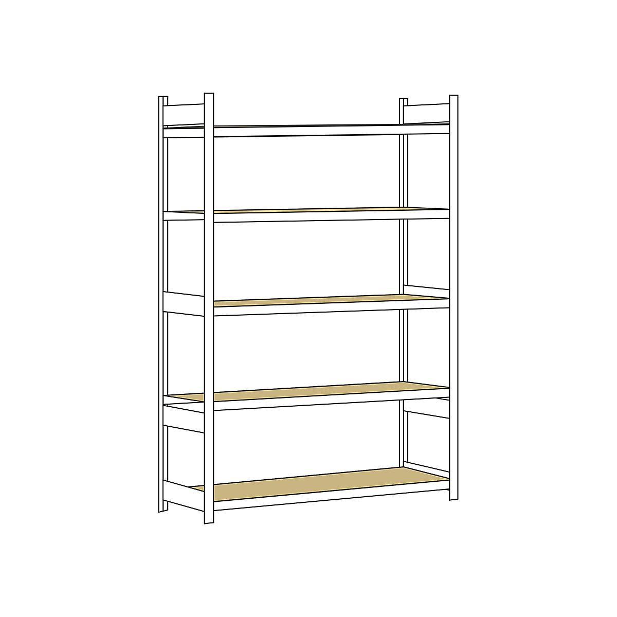 Wide span shelf unit, with moulded chipboard, height 3000 mm – SCHULTE, width 2000 mm, standard shelf unit, depth 800 mm