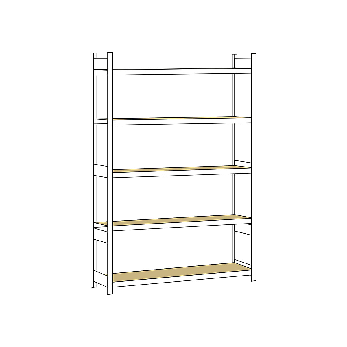 Wide span shelf unit, with moulded chipboard, height 3000 mm – SCHULTE, width 2250 mm, standard shelf unit, depth 500 mm