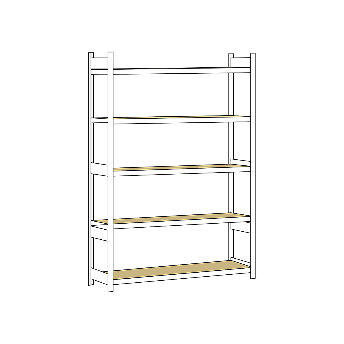 Wide span shelf unit, with moulded chipboard, height 3000 mm – SCHULTE, width 2250 mm, standard shelf unit, depth 600 mm
