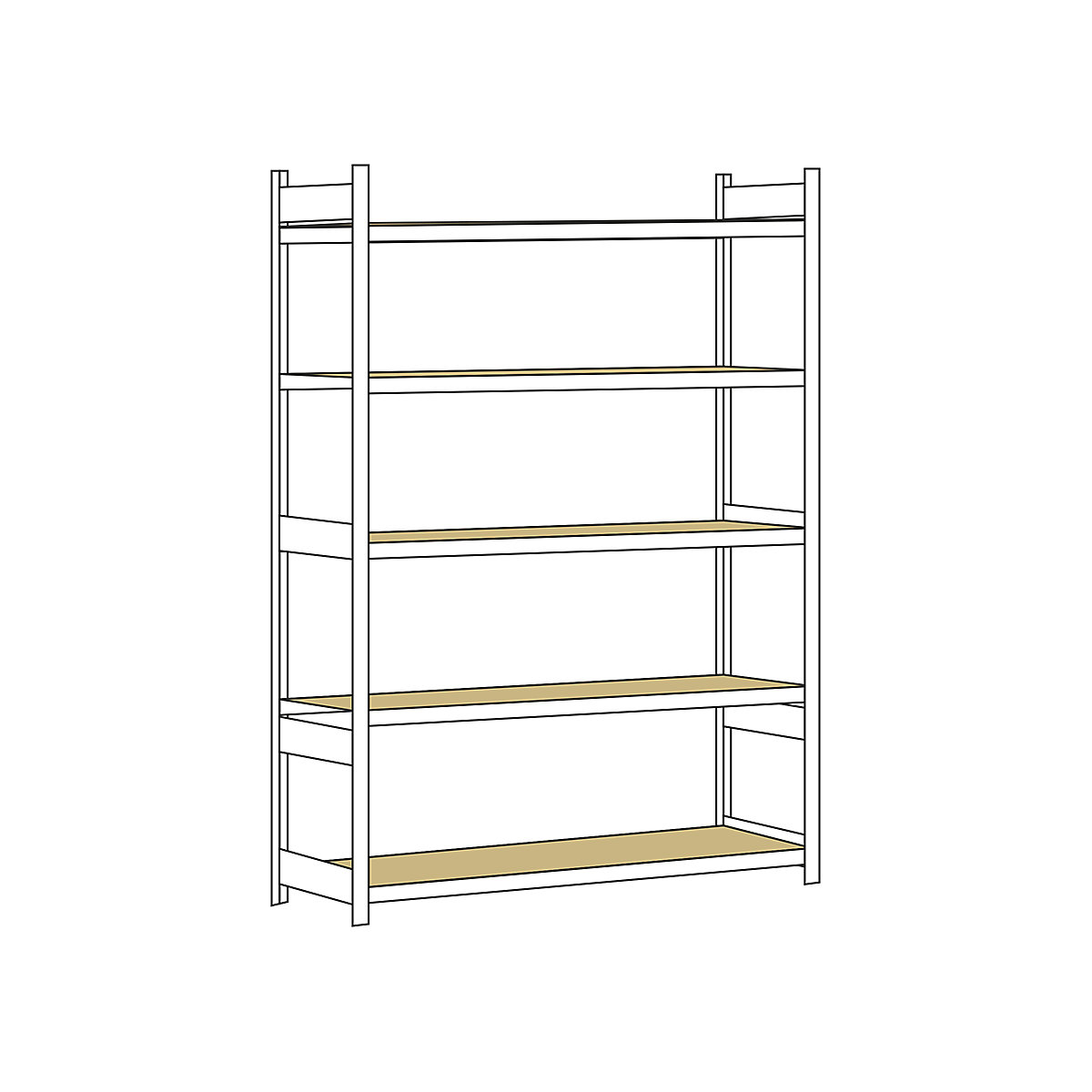 Wide span shelf unit, with moulded chipboard, height 3000 mm – SCHULTE, width 2250 mm, standard shelf unit, depth 800 mm