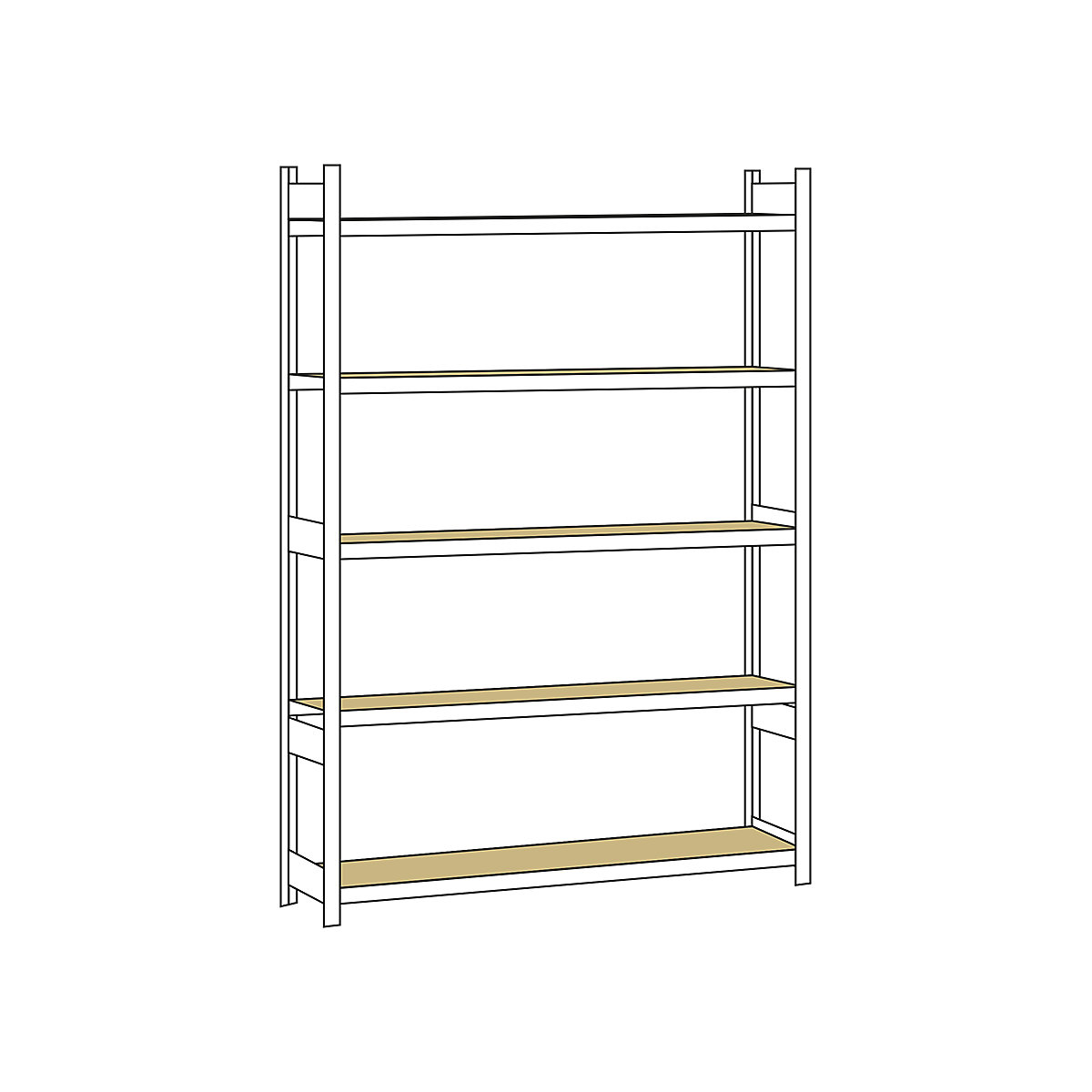 Wide span shelf unit, with moulded chipboard, height 3000 mm – SCHULTE, width 2500 mm, standard shelf unit, depth 400 mm