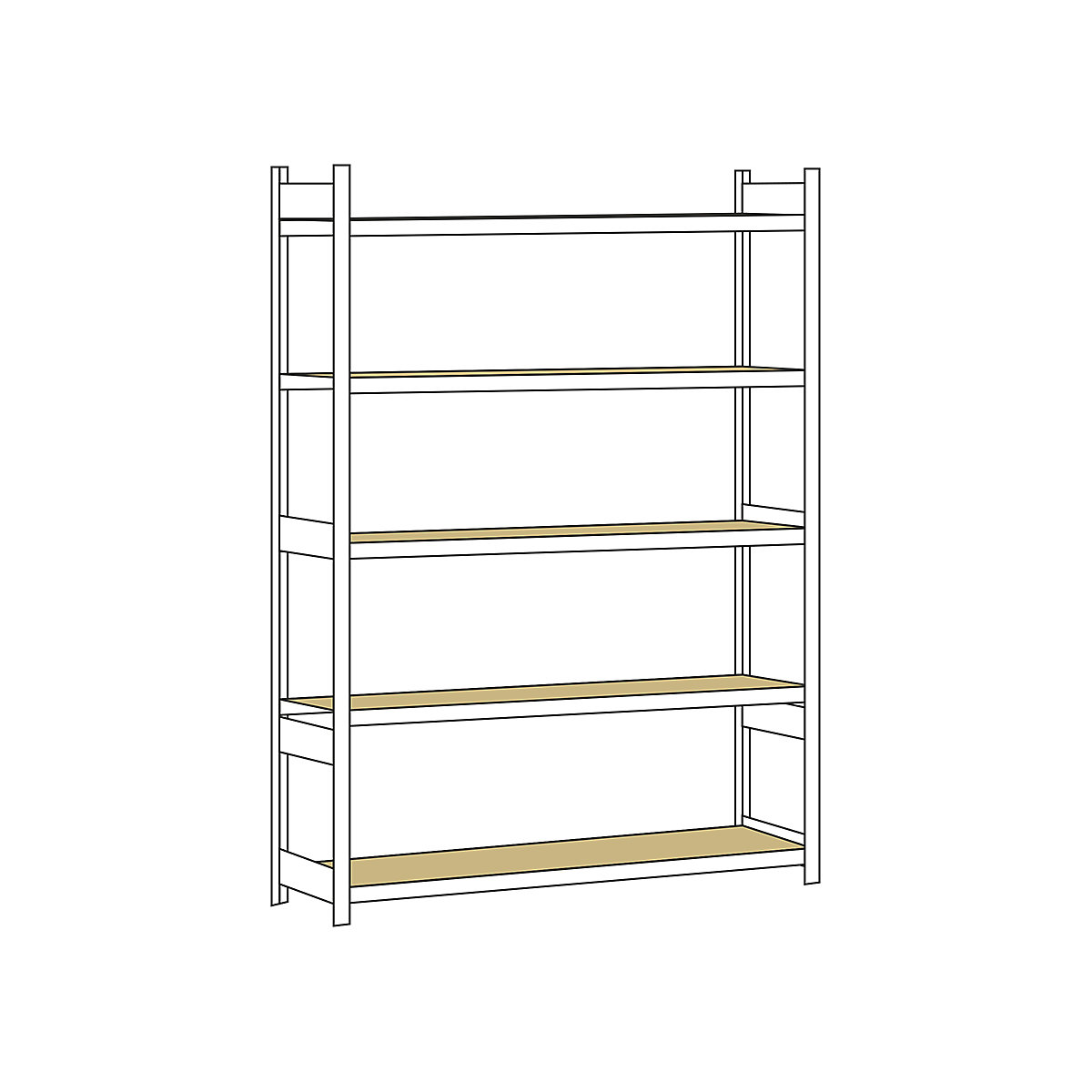 Wide span shelf unit, with moulded chipboard, height 3000 mm – SCHULTE, width 2500 mm, standard shelf unit, depth 600 mm