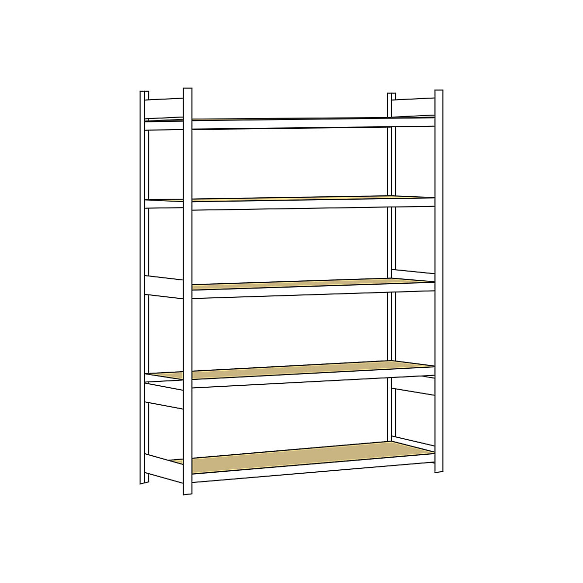 Wide span shelf unit, with moulded chipboard, height 3000 mm – SCHULTE, width 2500 mm, standard shelf unit, depth 800 mm