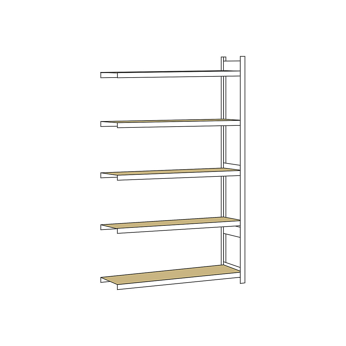 Wide span shelf unit, with moulded chipboard, height 3000 mm – SCHULTE, width 1500 mm, extension shelf unit, depth 500 mm