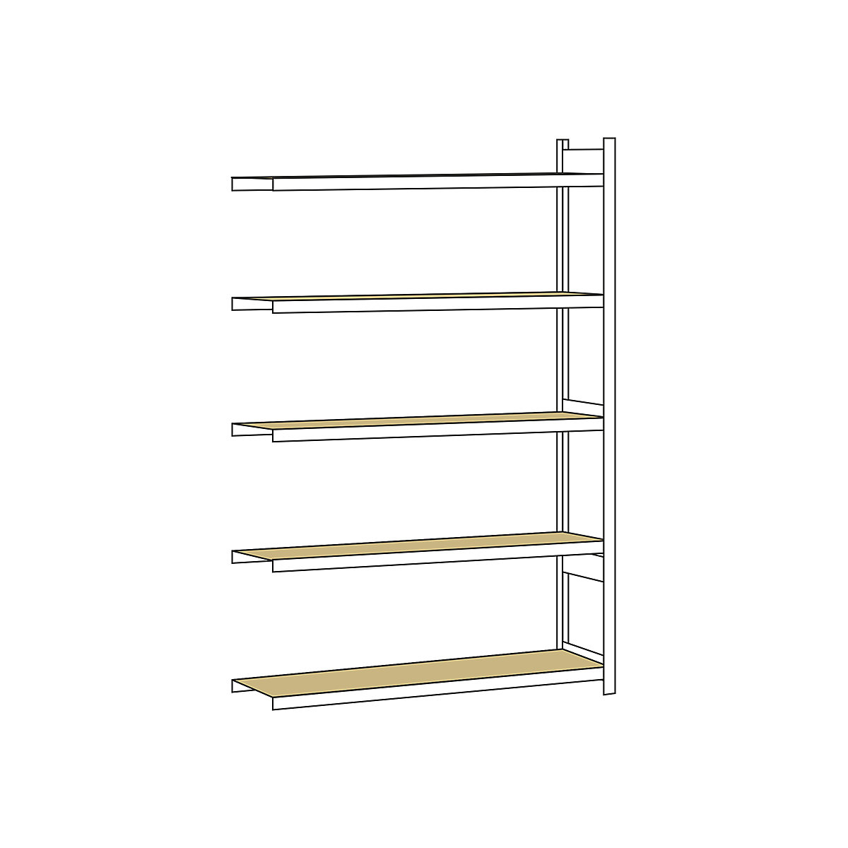 Wide span shelf unit, with moulded chipboard, height 3000 mm – SCHULTE, width 2000 mm, extension shelf unit, depth 500 mm
