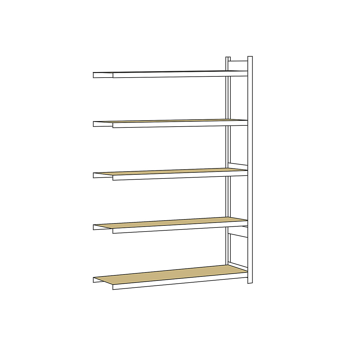 Wide span shelf unit, with moulded chipboard, height 3000 mm – SCHULTE, width 2000 mm, extension shelf unit, depth 600 mm