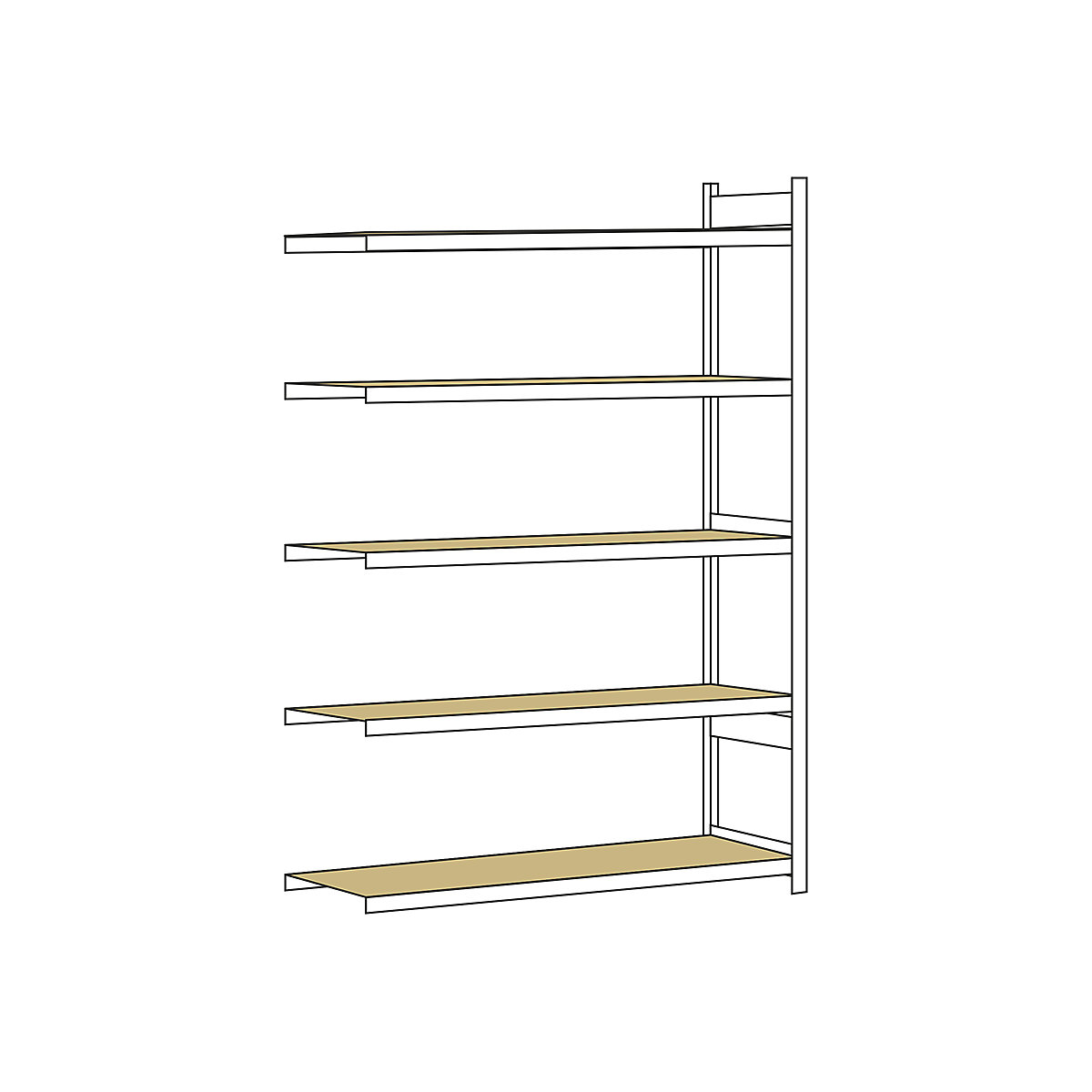 Wide span shelf unit, with moulded chipboard, height 3000 mm – SCHULTE, width 2000 mm, extension shelf unit, depth 800 mm
