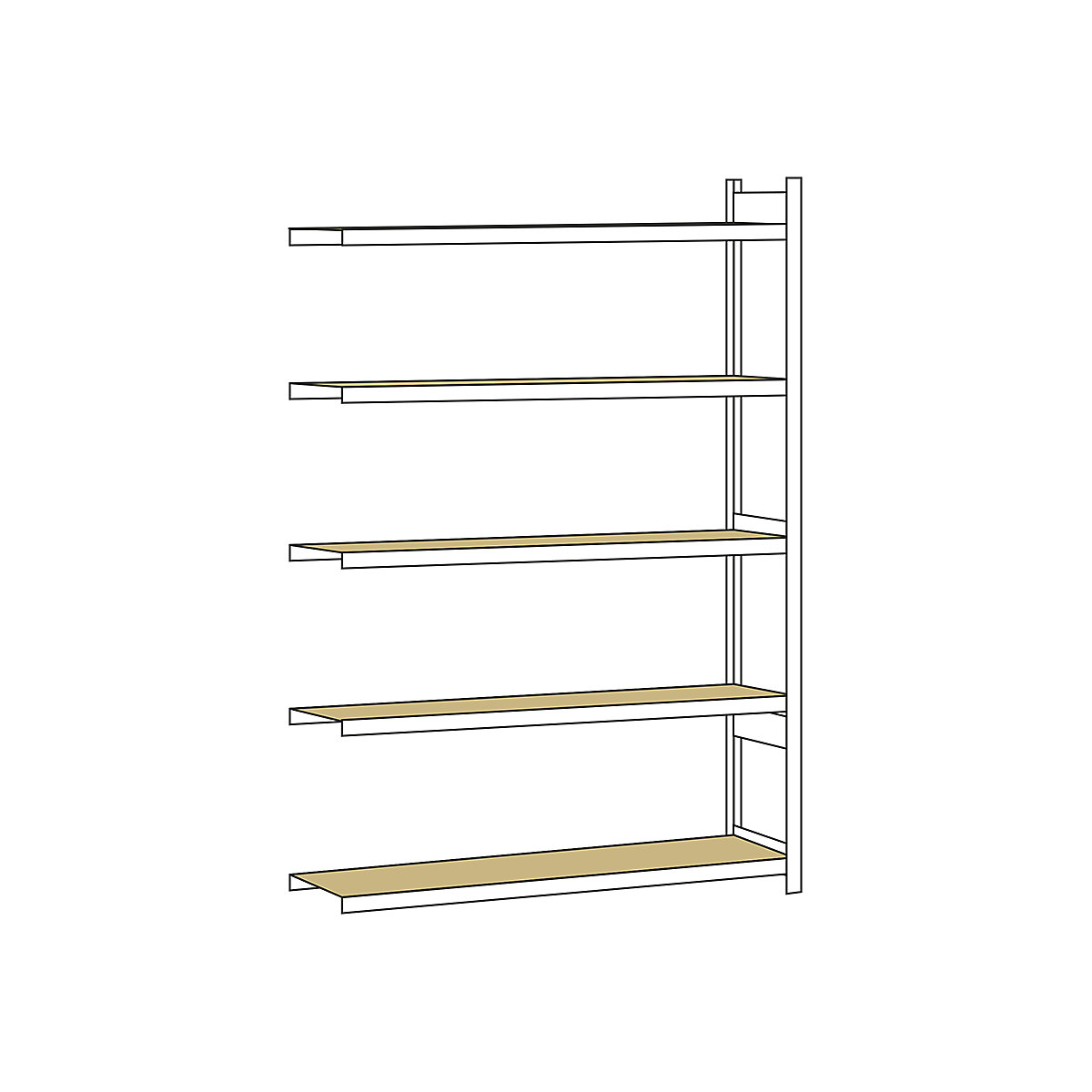 Wide span shelf unit, with moulded chipboard, height 3000 mm – SCHULTE, width 2250 mm, extension shelf unit, depth 500 mm