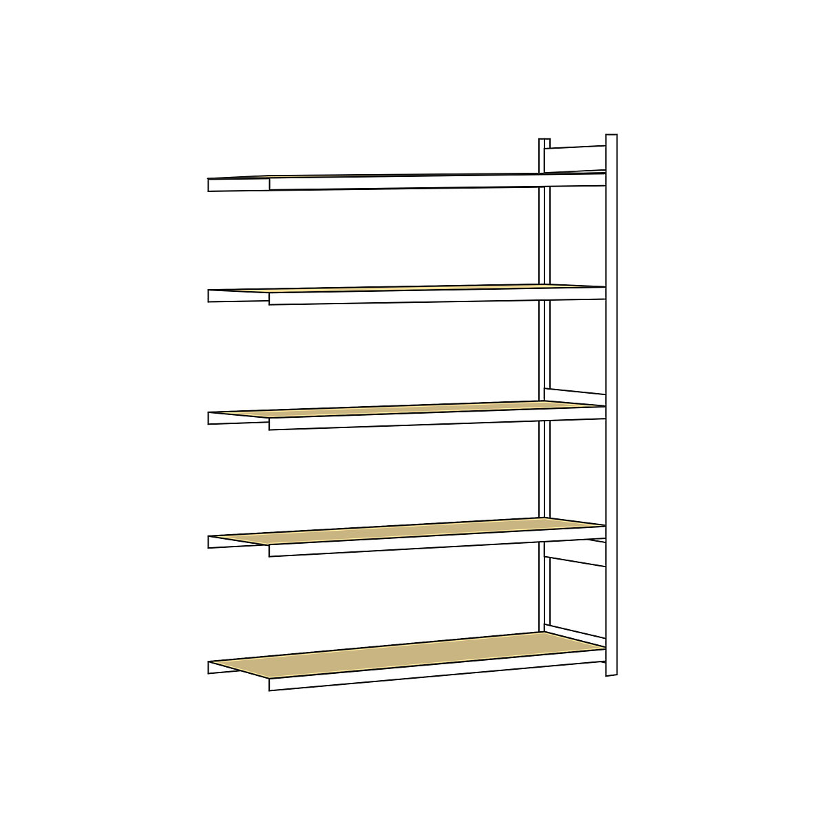 Wide span shelf unit, with moulded chipboard, height 3000 mm – SCHULTE, width 2250 mm, extension shelf unit, depth 800 mm