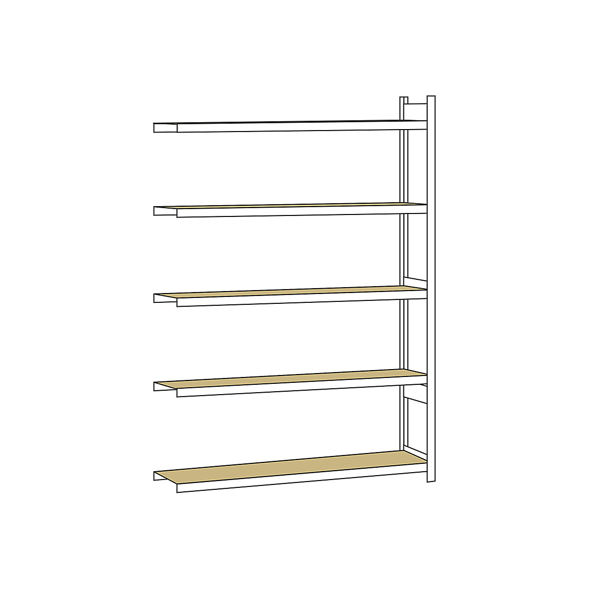 Wide span shelf unit, with moulded chipboard, height 3000 mm – SCHULTE, width 2500 mm, extension shelf unit, depth 400 mm