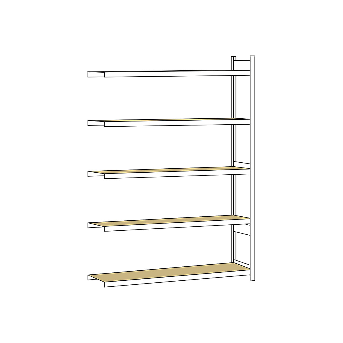 Wide span shelf unit, with moulded chipboard, height 3000 mm – SCHULTE, width 2500 mm, extension shelf unit, depth 500 mm