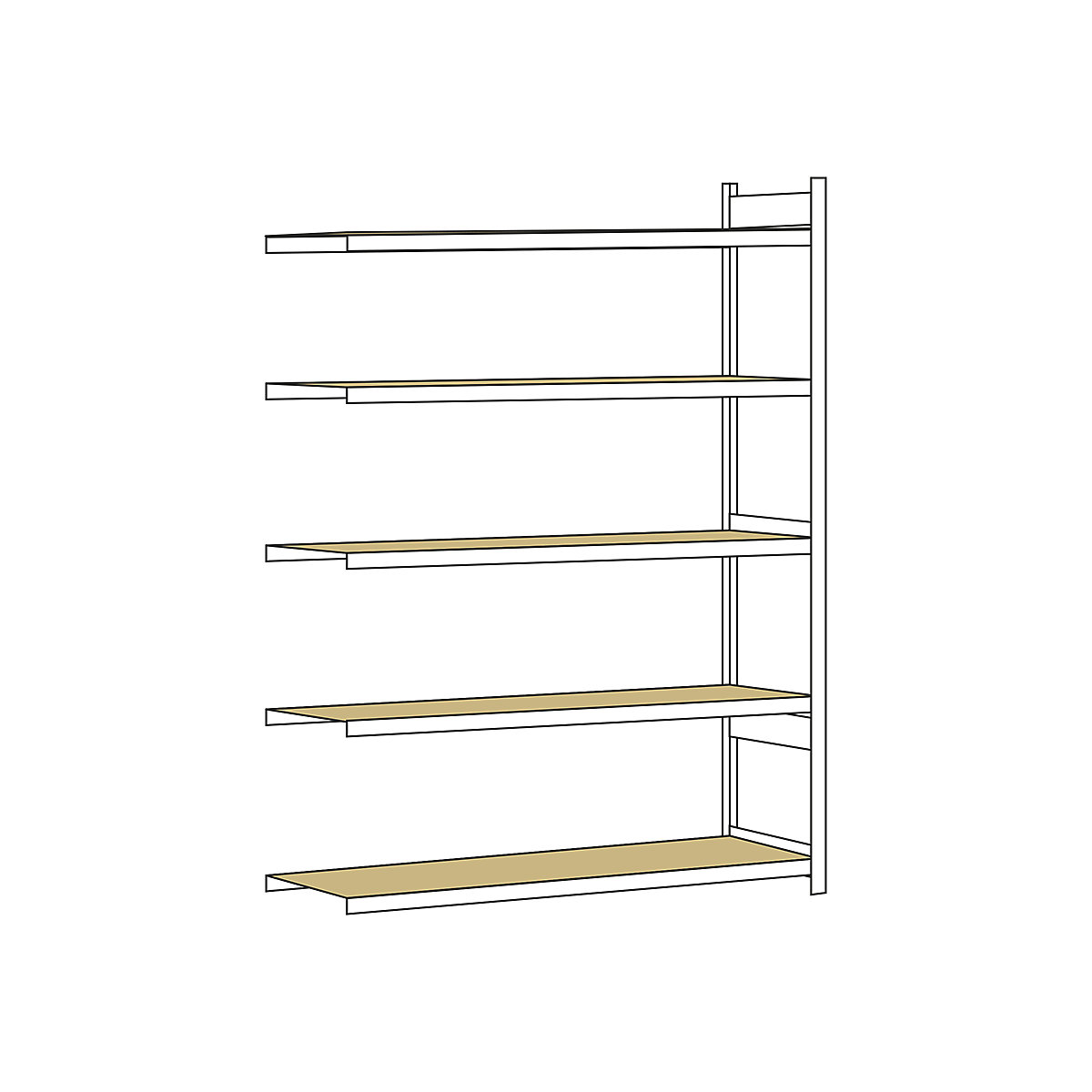 Wide span shelf unit, with moulded chipboard, height 3000 mm – SCHULTE, width 2500 mm, extension shelf unit, depth 800 mm