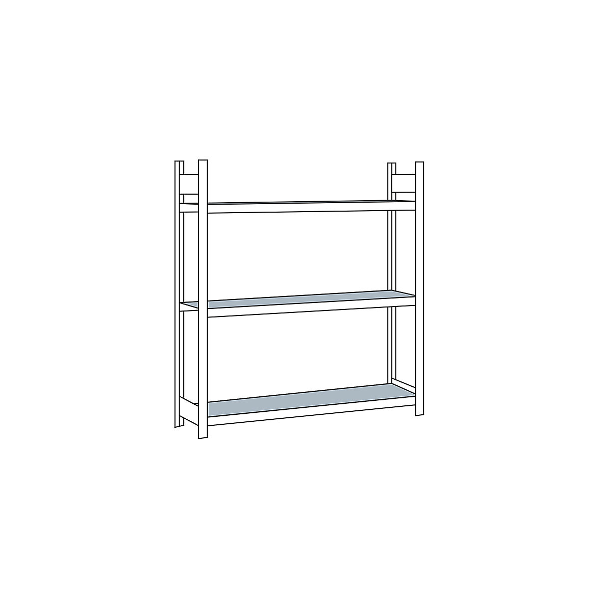 Wide span shelf unit, with steel shelf, height 2000 mm – SCHULTE, width 1500 mm, standard shelf unit, depth 400 mm