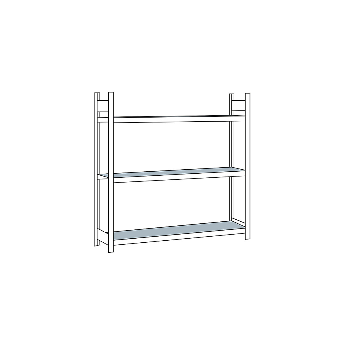 Wide span shelf unit, with steel shelf, height 2000 mm – SCHULTE, width 2000 mm, standard shelf unit, depth 400 mm