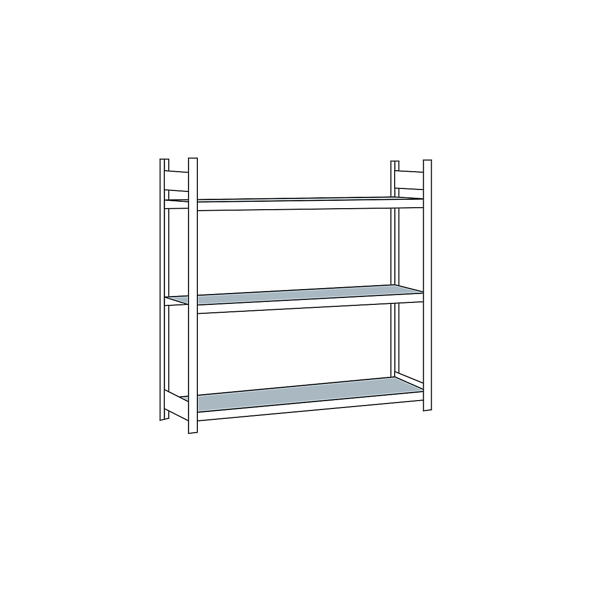 Wide span shelf unit, with steel shelf, height 2000 mm – SCHULTE, width 2000 mm, standard shelf unit, depth 500 mm