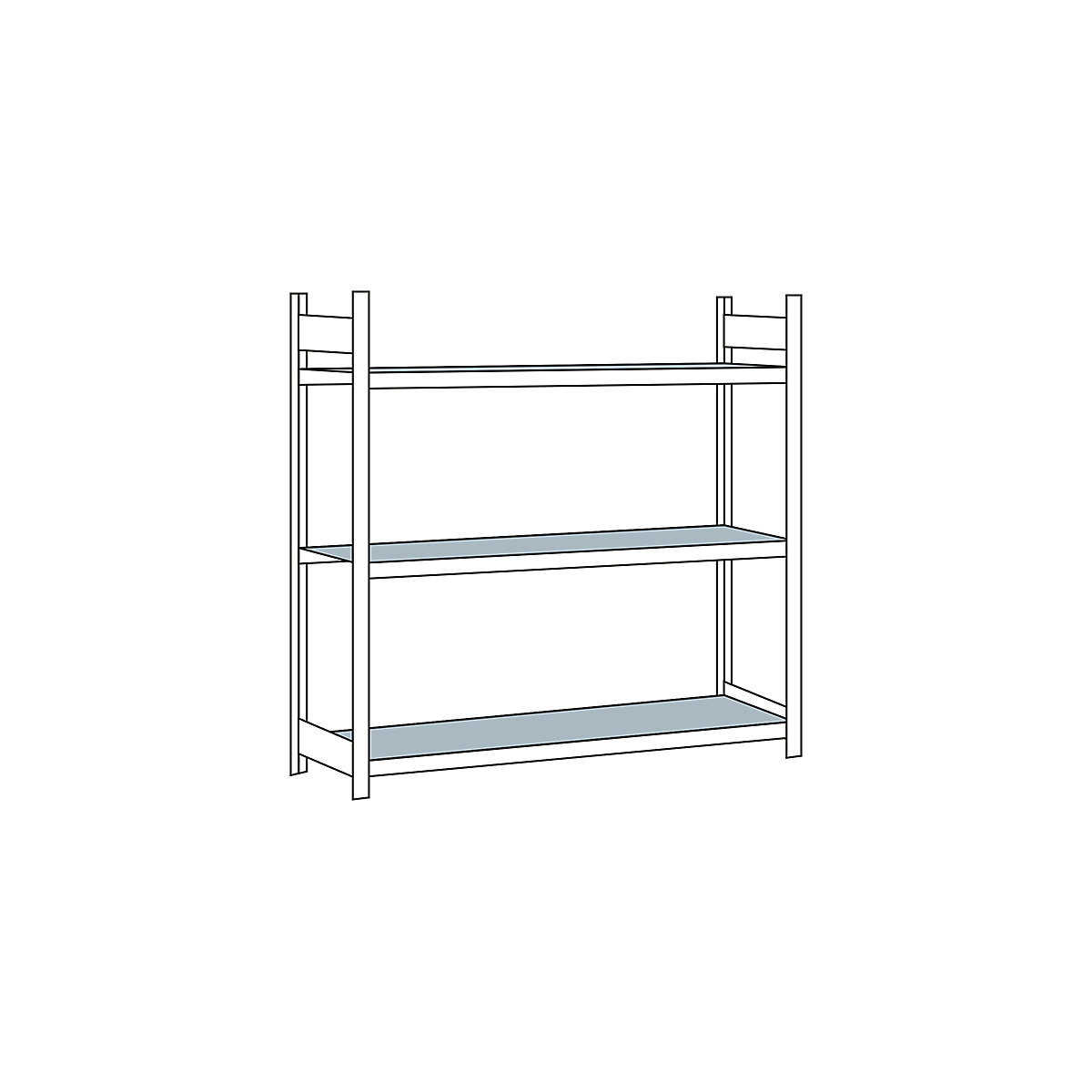Wide span shelf unit, with steel shelf, height 2000 mm – SCHULTE, width 2000 mm, standard shelf unit, depth 600 mm