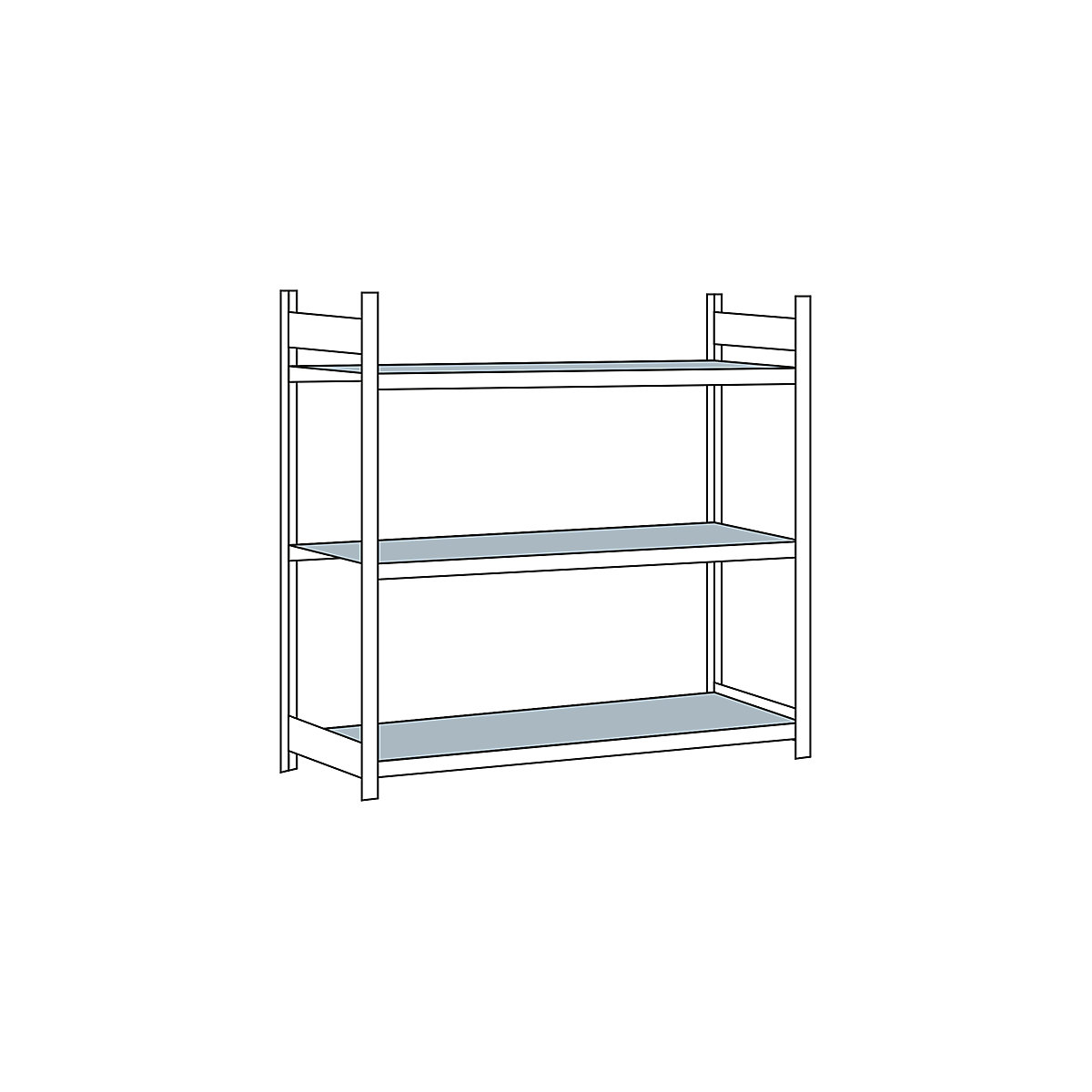 Wide span shelf unit, with steel shelf, height 2000 mm – SCHULTE, width 2000 mm, standard shelf unit, depth 800 mm