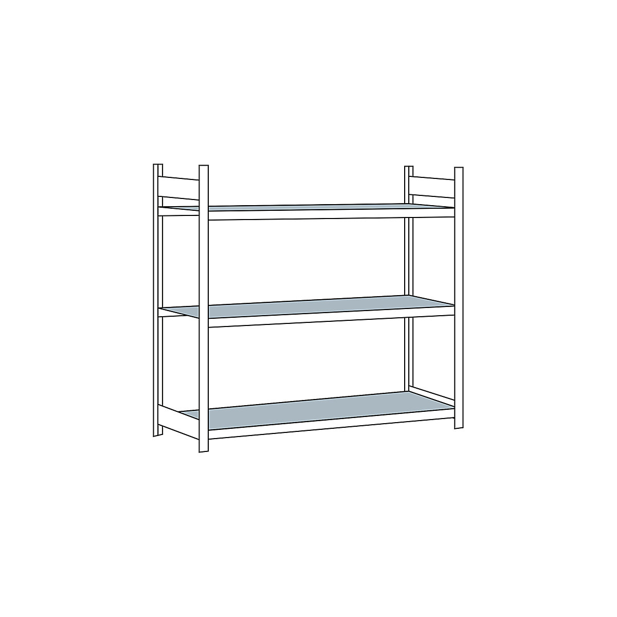 Wide span shelf unit, with steel shelf, height 2000 mm – SCHULTE, width 2250 mm, standard shelf unit, depth 800 mm
