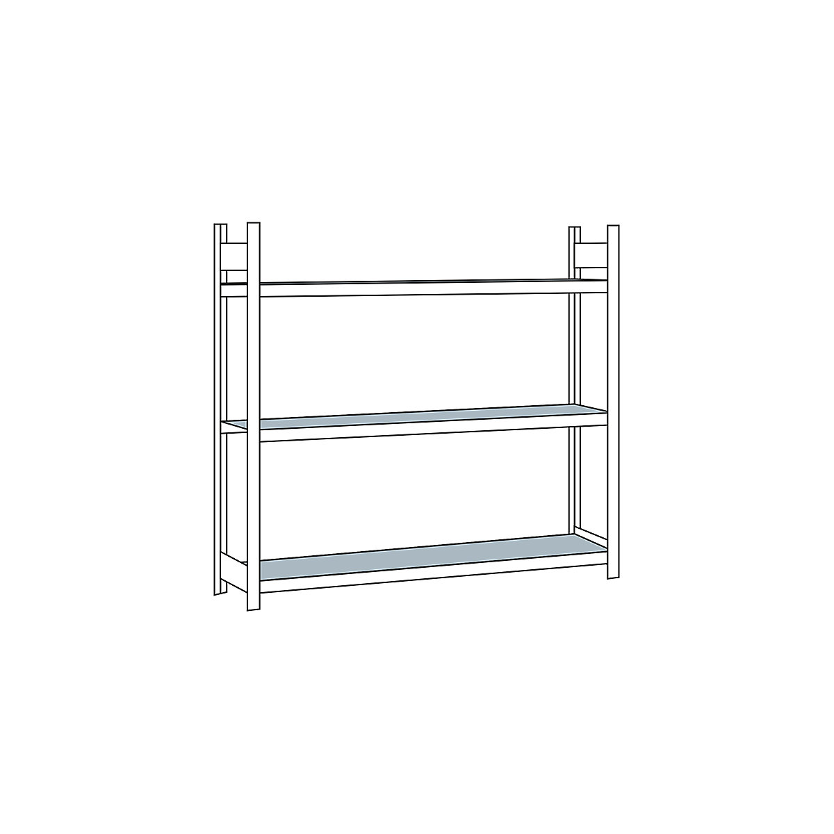 Wide span shelf unit, with steel shelf, height 2000 mm – SCHULTE, width 2500 mm, standard shelf unit, depth 400 mm