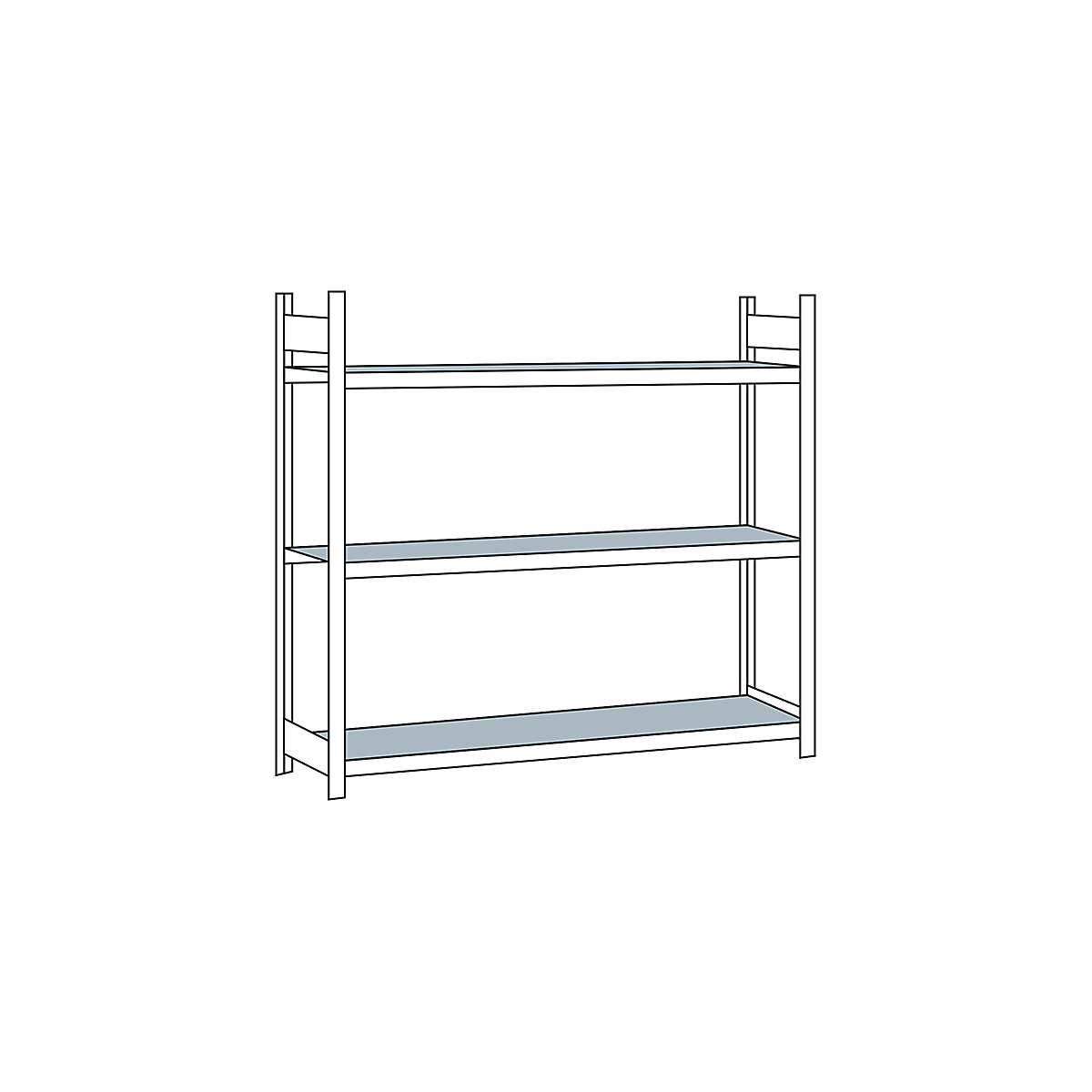Wide span shelf unit, with steel shelf, height 2000 mm – SCHULTE, width 2500 mm, standard shelf unit, depth 500 mm-9