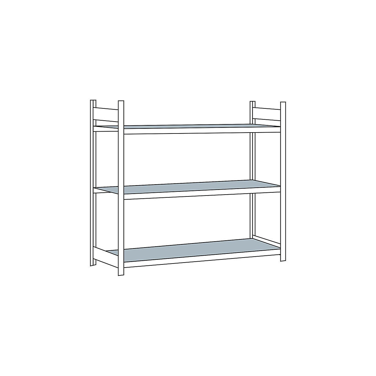 Wide span shelf unit, with steel shelf, height 2000 mm – SCHULTE, width 2500 mm, standard shelf unit, depth 800 mm