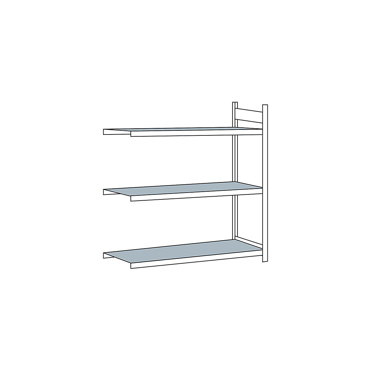 Wide span shelf unit, with steel shelf, height 2000 mm – SCHULTE, width 1500 mm, extension shelf unit, depth 800 mm