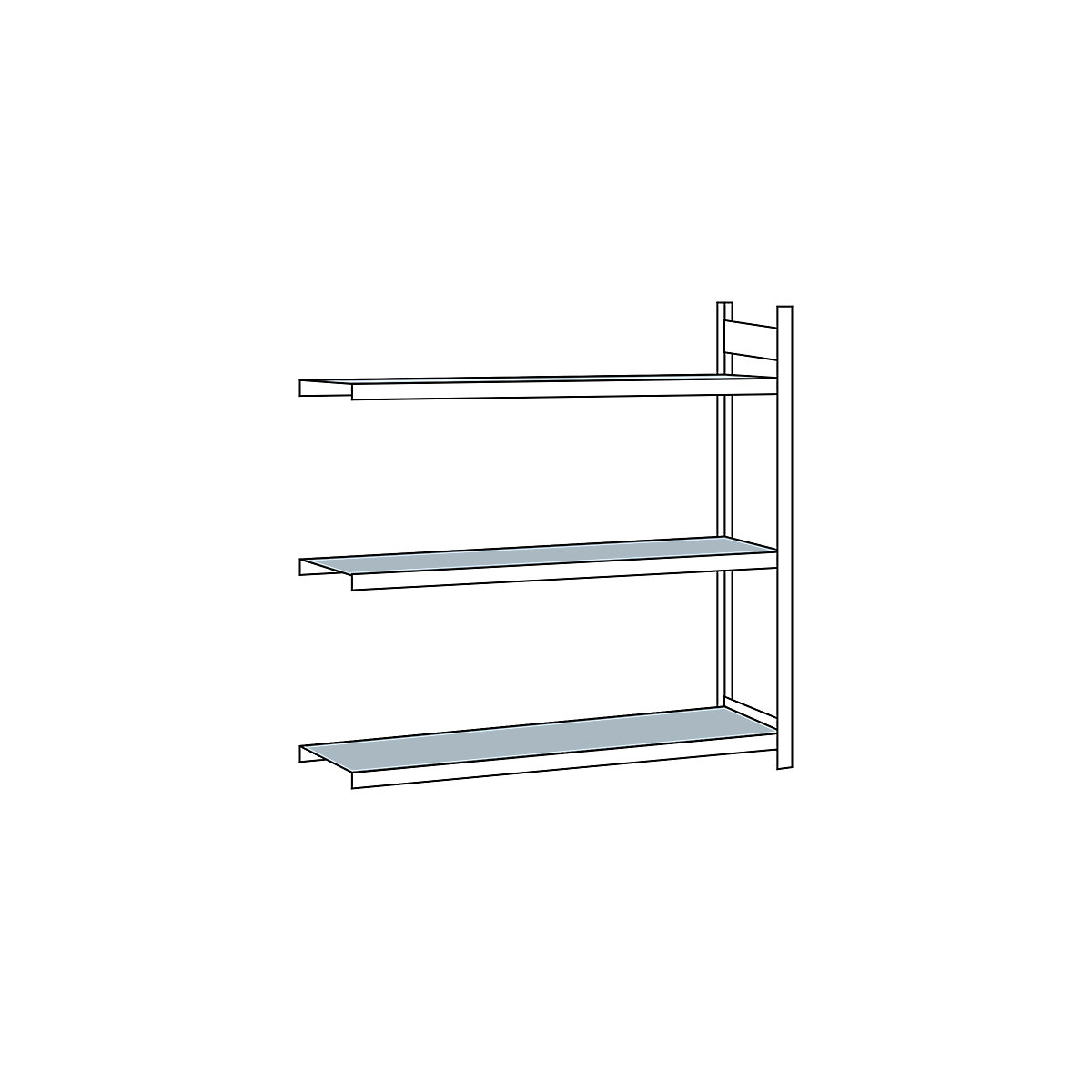 Wide span shelf unit, with steel shelf, height 2000 mm – SCHULTE, width 2000 mm, extension shelf unit, depth 500 mm