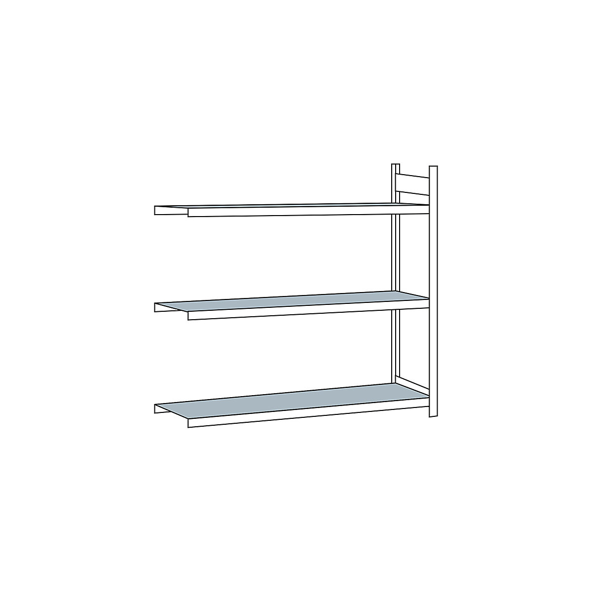 Wide span shelf unit, with steel shelf, height 2000 mm – SCHULTE, width 2250 mm, extension shelf unit, depth 600 mm