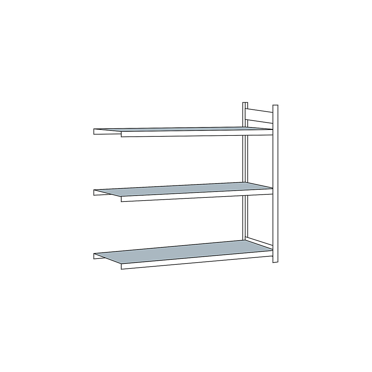 Wide span shelf unit, with steel shelf, height 2000 mm – SCHULTE, width 2250 mm, extension shelf unit, depth 800 mm