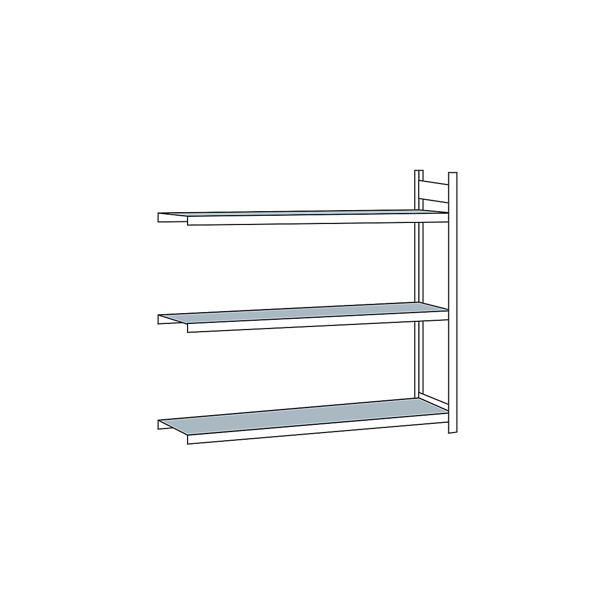 Wide span shelf unit, with steel shelf, height 2000 mm – SCHULTE, width 2500 mm, extension shelf unit, depth 500 mm