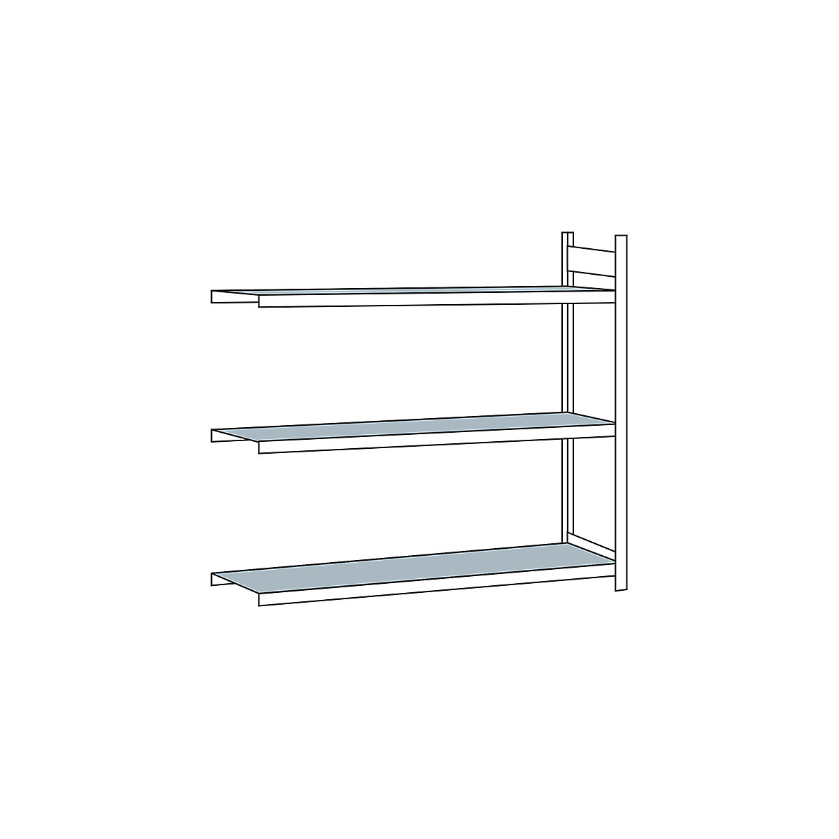 Wide span shelf unit, with steel shelf, height 2000 mm – SCHULTE, width 2500 mm, extension shelf unit, depth 600 mm