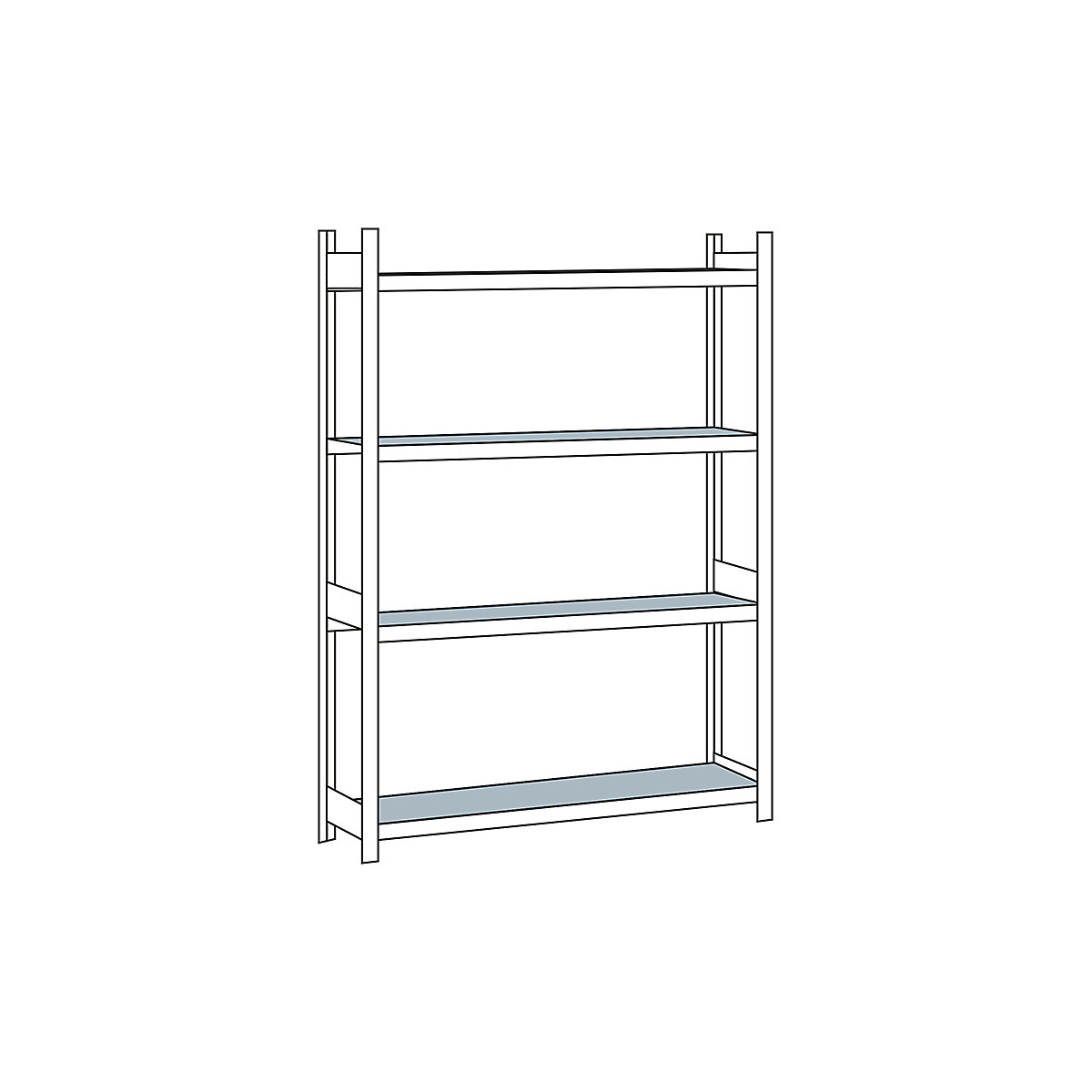 Wide span shelf unit, with steel shelf, height 2500 mm – SCHULTE, width 1500 mm, standard shelf unit, depth 400 mm
