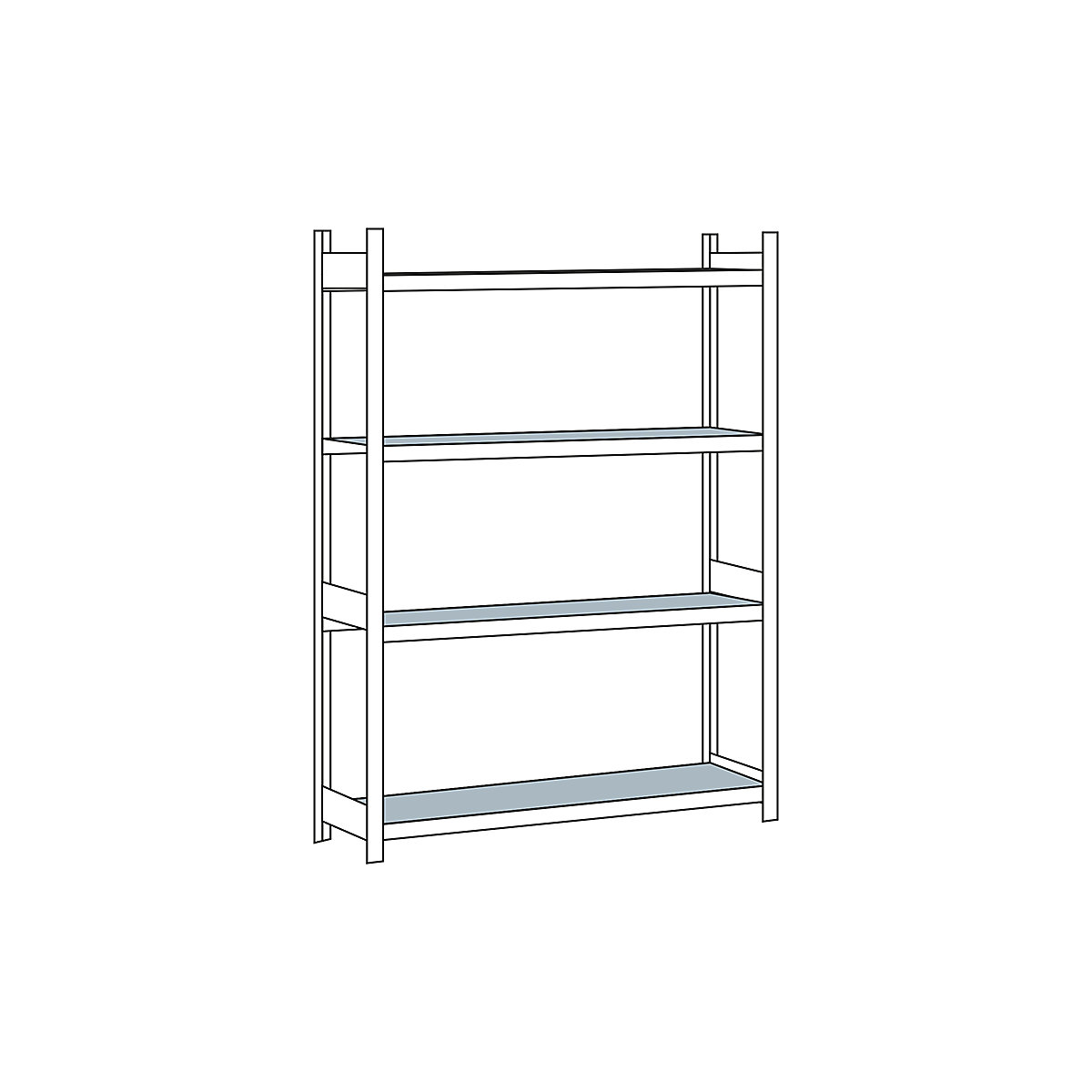 Wide span shelf unit, with steel shelf, height 2500 mm – SCHULTE, width 1500 mm, standard shelf unit, depth 500 mm
