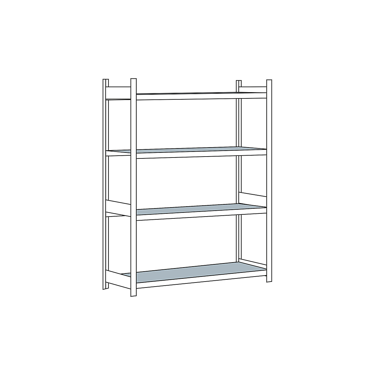 Wide span shelf unit, with steel shelf, height 2500 mm – SCHULTE, width 1500 mm, standard shelf unit, depth 800 mm