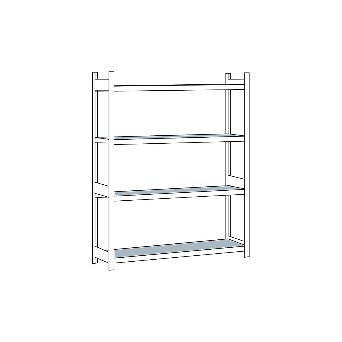 Wide span shelf unit, with steel shelf, height 2500 mm – SCHULTE, width 2000 mm, standard shelf unit, depth 500 mm
