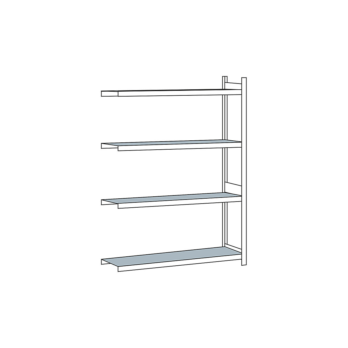 Wide span shelf unit, with steel shelf, height 2500 mm – SCHULTE, width 1500 mm, extension shelf unit, depth 500 mm