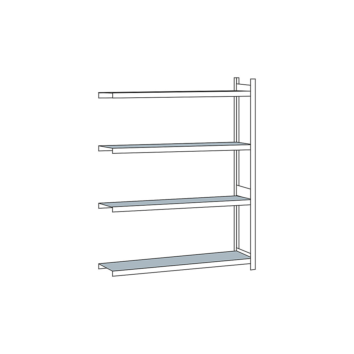 Wide span shelf unit, with steel shelf, height 2500 mm – SCHULTE, width 2000 mm, extension shelf unit, depth 400 mm
