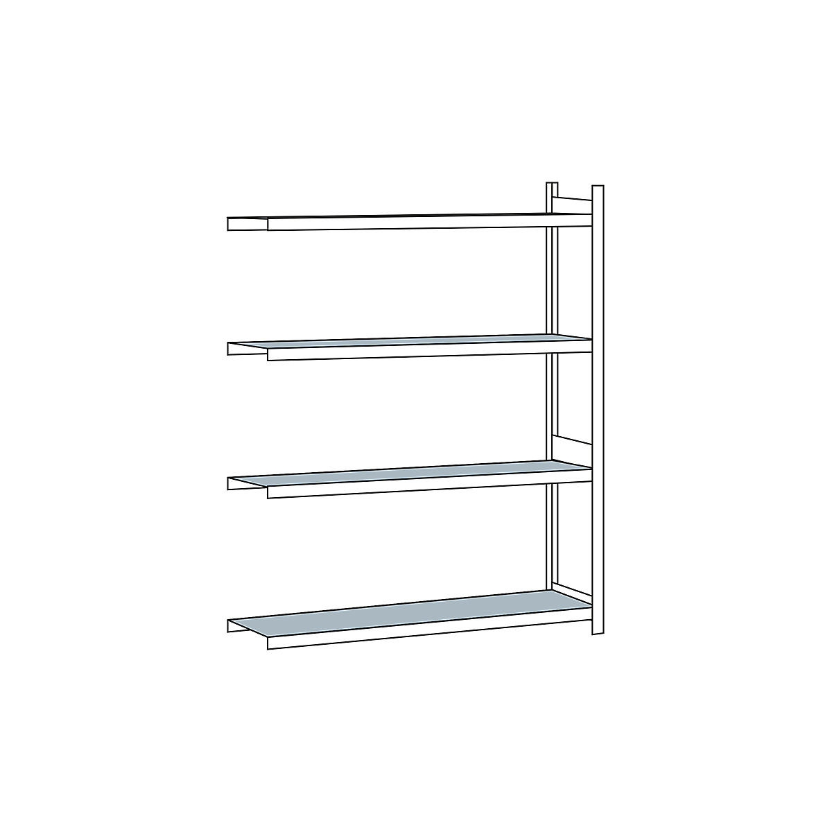 Wide span shelf unit, with steel shelf, height 2500 mm – SCHULTE, width 2000 mm, extension shelf unit, depth 500 mm