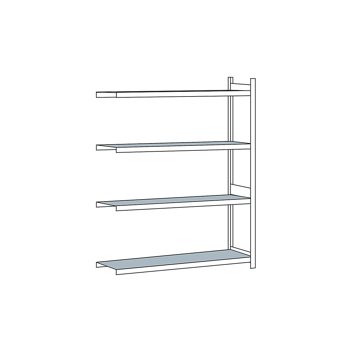Wide span shelf unit, with steel shelf, height 2500 mm – SCHULTE, width 2000 mm, extension shelf unit, depth 600 mm