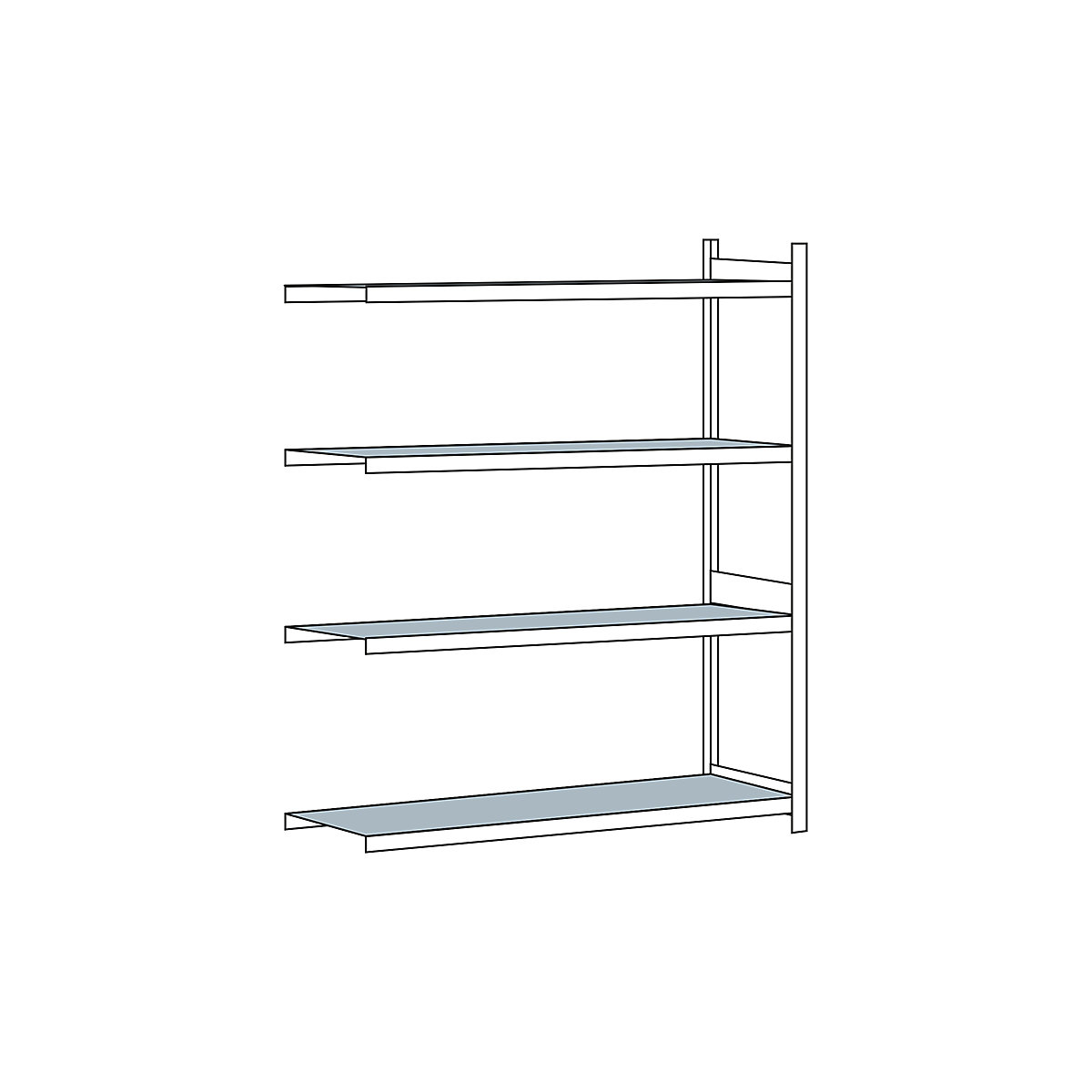 Wide span shelf unit, with steel shelf, height 2500 mm – SCHULTE, width 2000 mm, extension shelf unit, depth 800 mm