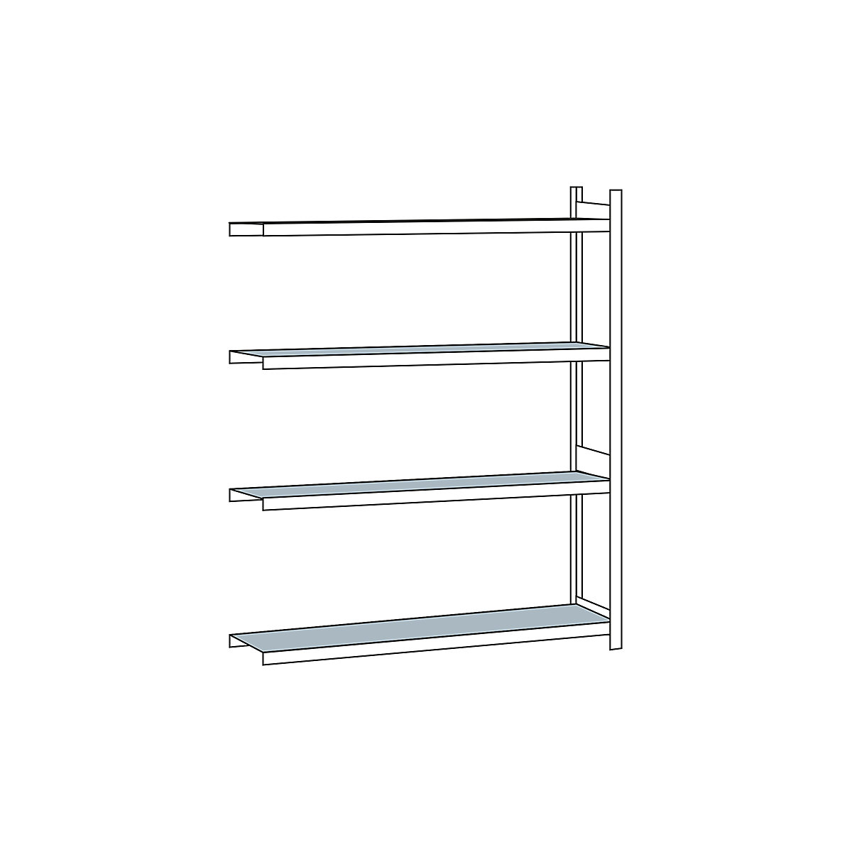 Wide span shelf unit, with steel shelf, height 2500 mm – SCHULTE, width 2250 mm, extension shelf unit, depth 400 mm