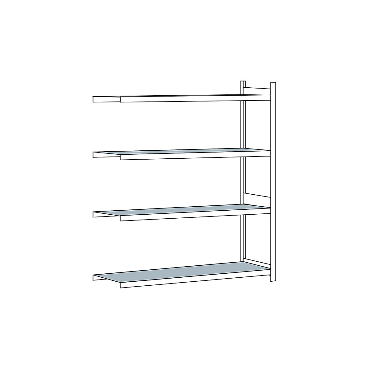 Wide span shelf unit, with steel shelf, height 2500 mm – SCHULTE, width 2250 mm, extension shelf unit, depth 800 mm