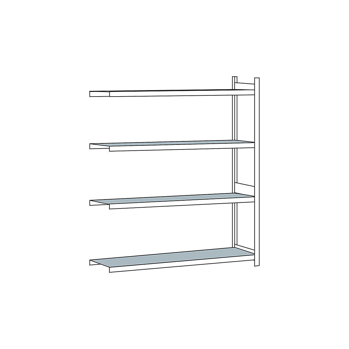 Wide span shelf unit, with steel shelf, height 2500 mm – SCHULTE, width 2500 mm, extension shelf unit, depth 600 mm