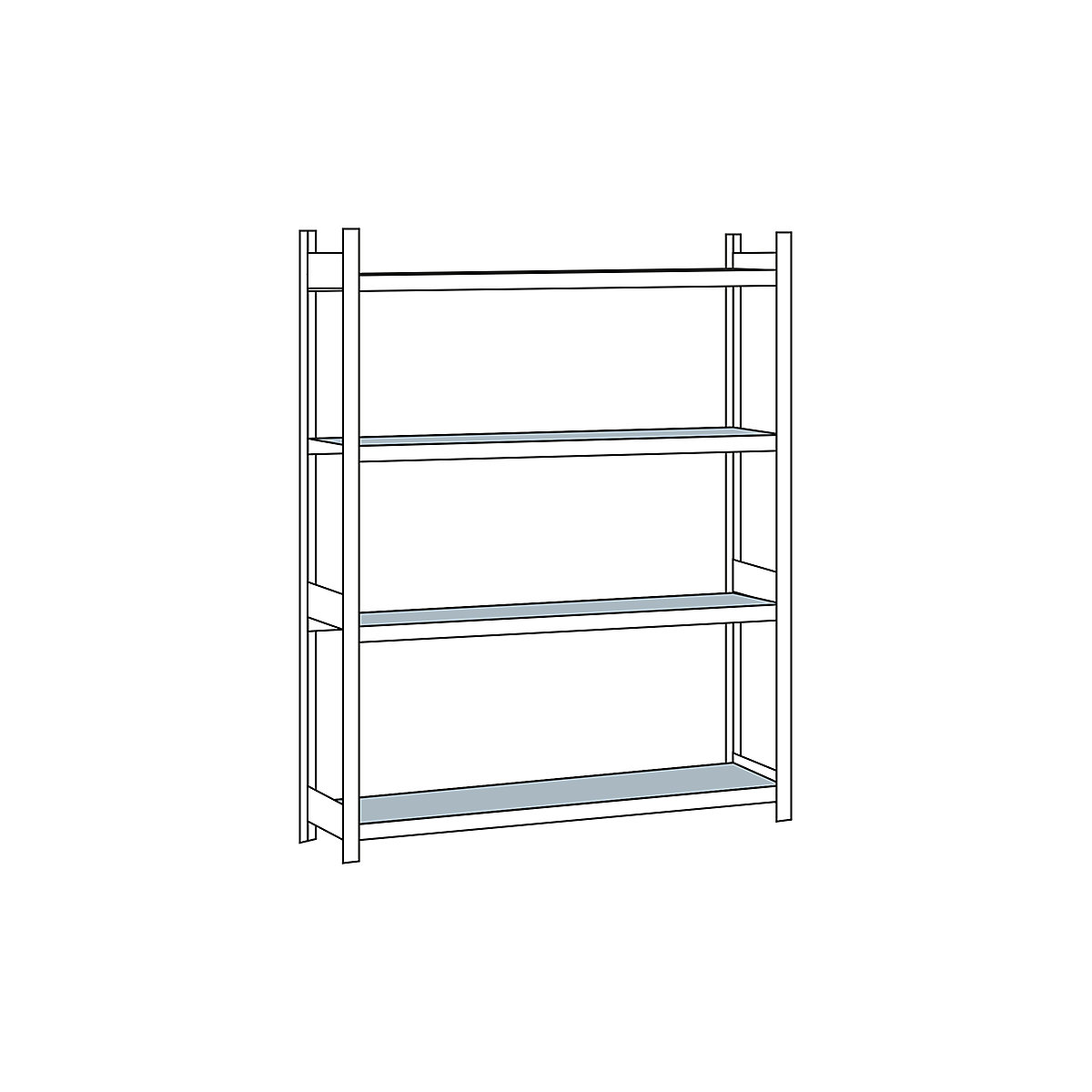 Wide span shelf unit, with steel shelf, height 2500 mm – SCHULTE, width 2000 mm, standard shelf unit, depth 400 mm