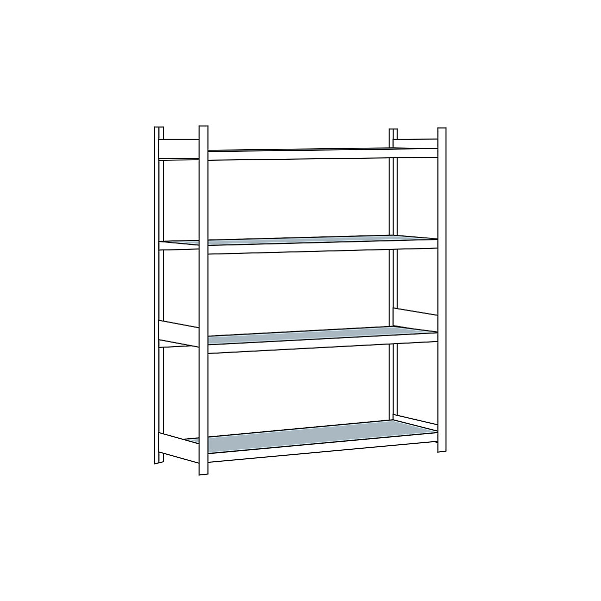 Wide span shelf unit, with steel shelf, height 2500 mm – SCHULTE, width 2000 mm, standard shelf unit, depth 800 mm