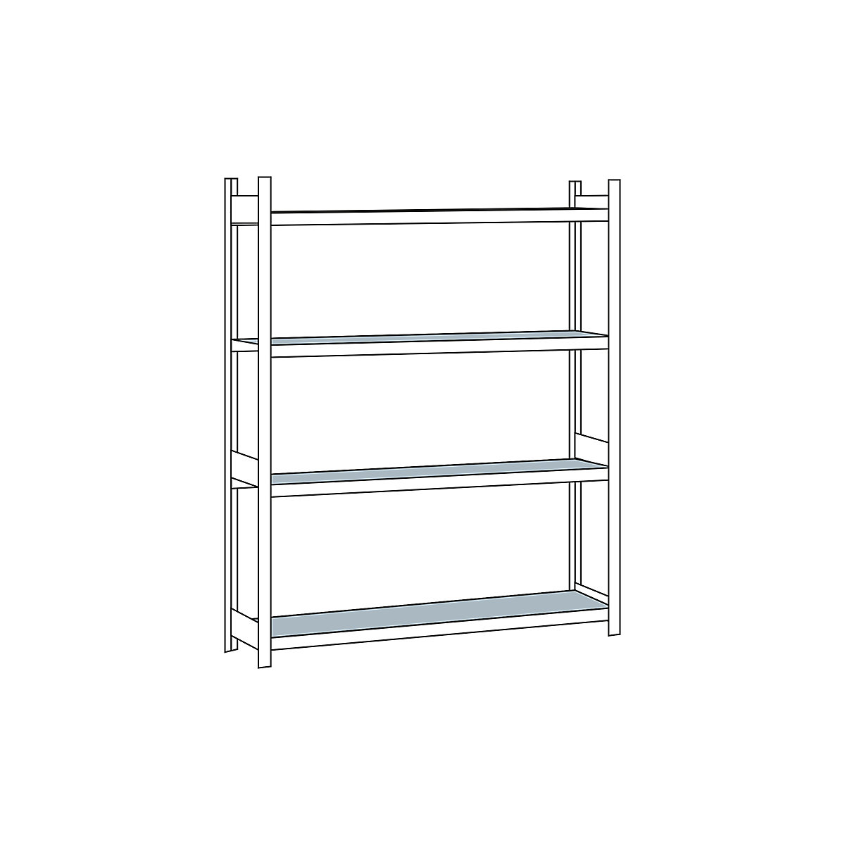 Wide span shelf unit, with steel shelf, height 2500 mm – SCHULTE, width 2250 mm, standard shelf unit, depth 400 mm