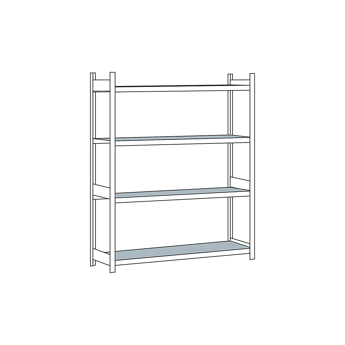 Wide span shelf unit, with steel shelf, height 2500 mm – SCHULTE, width 2250 mm, standard shelf unit, depth 600 mm